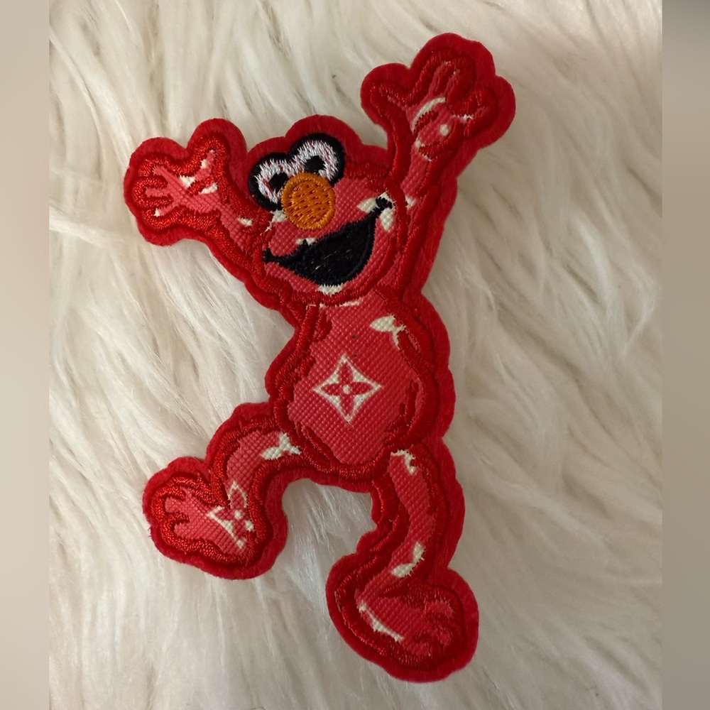 Red Elmo Embroidered Iron On Patch